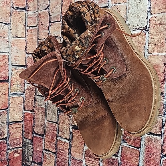 TIMBERLAND ROLLTOP BOOTS, WOMEN'S SIZE 8 RUST LEATHER - Picture 8 of 12